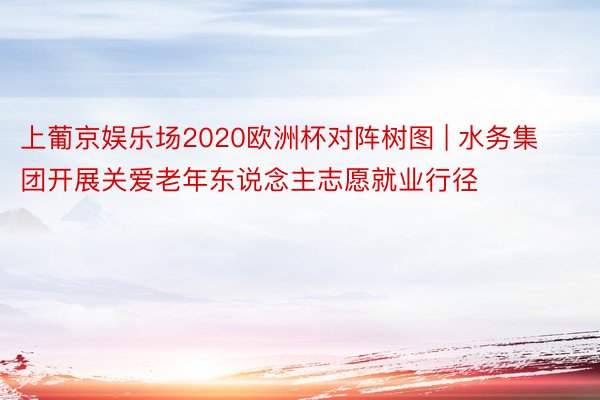 上葡京娱乐场2020欧洲杯对阵树图 | 水务集团开展关爱老年东说念主志愿就业行径