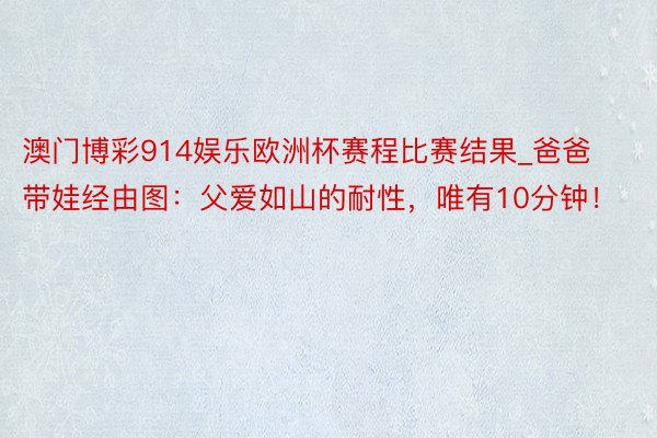 澳门博彩914娱乐欧洲杯赛程比赛结果_爸爸带娃经由图：父爱如山的耐性，唯有10分钟！